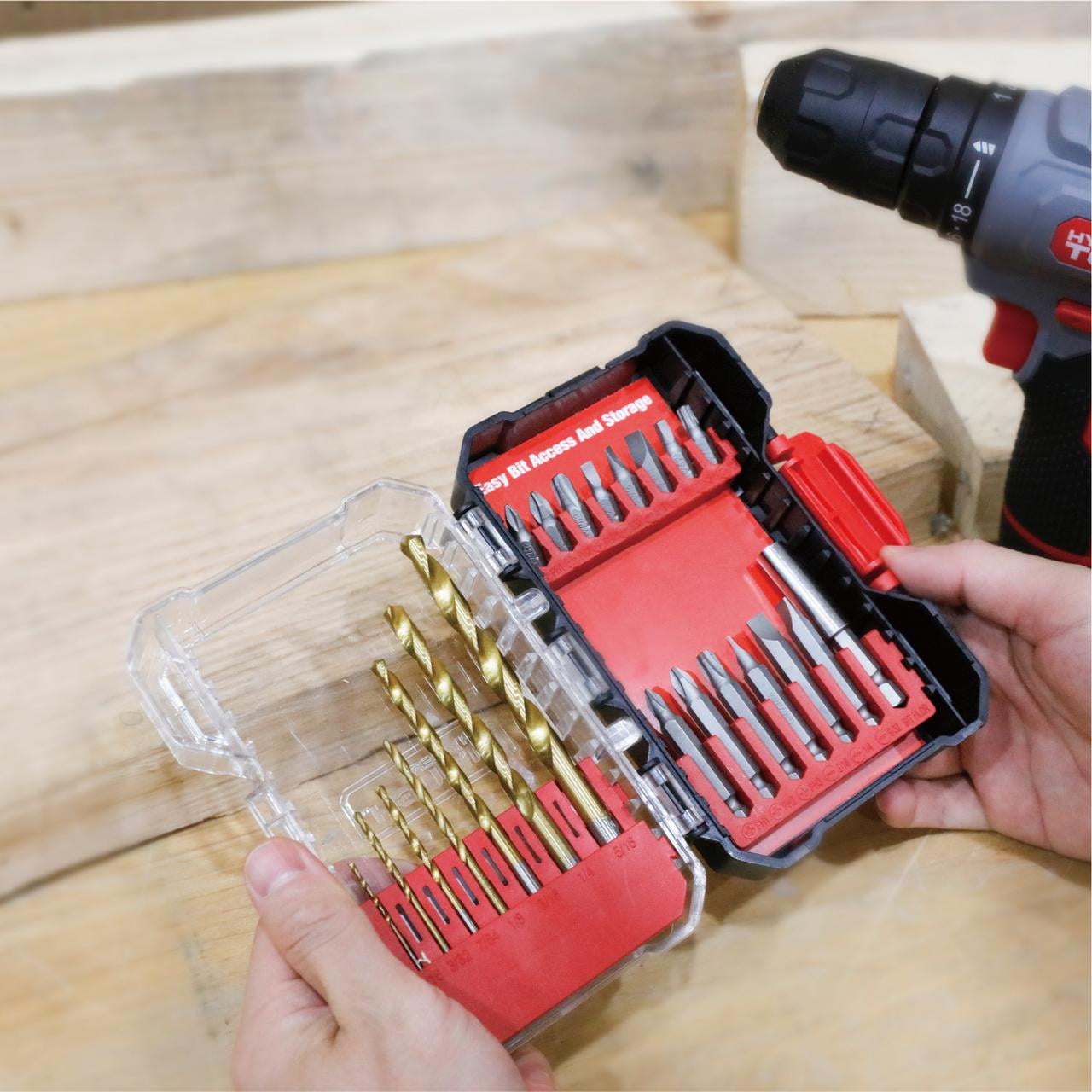 Hyper Tough 22-Piece Drill & Drive Set in Click Fit? Case