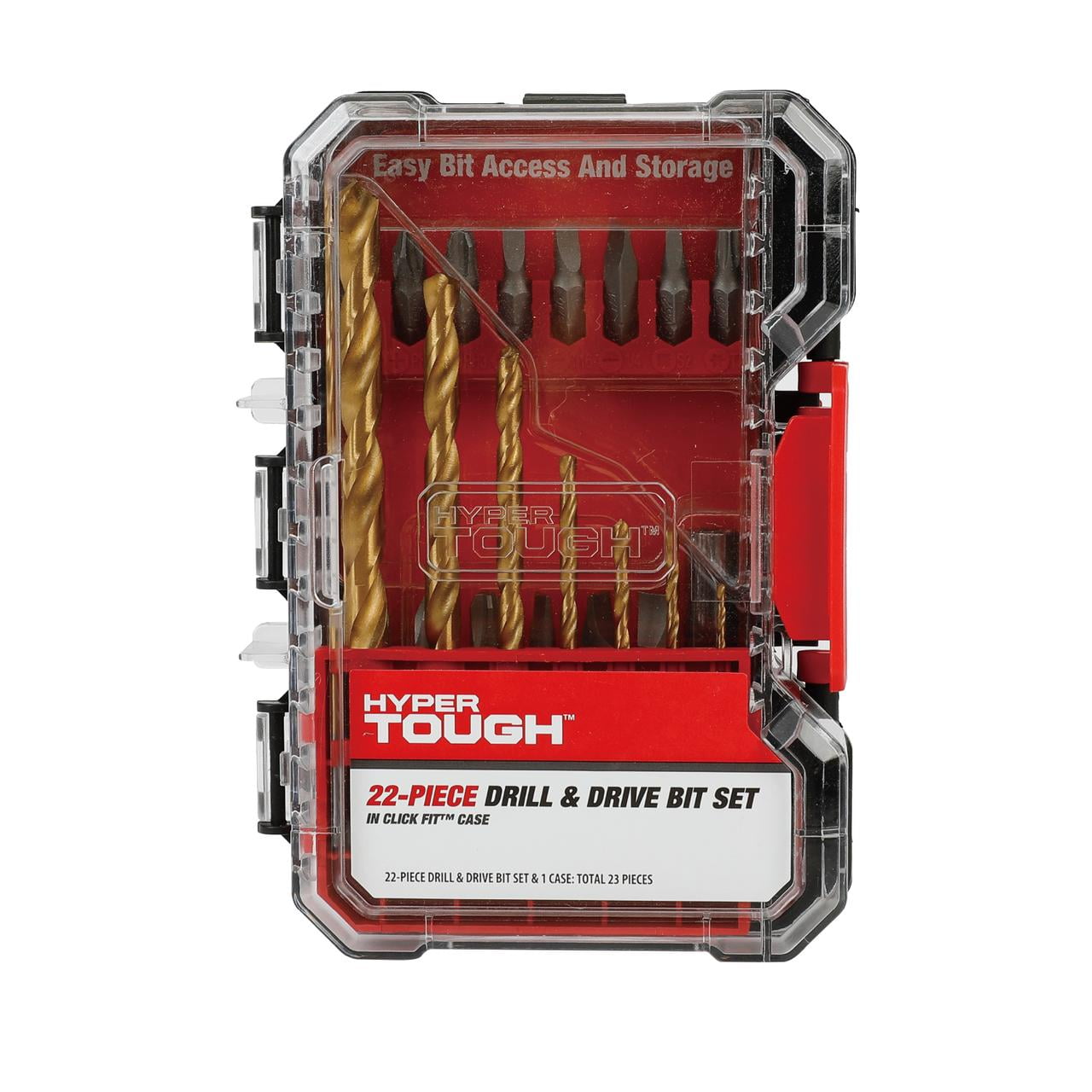 Hyper Tough 22-Piece Drill & Drive Set in Click Fit? Case