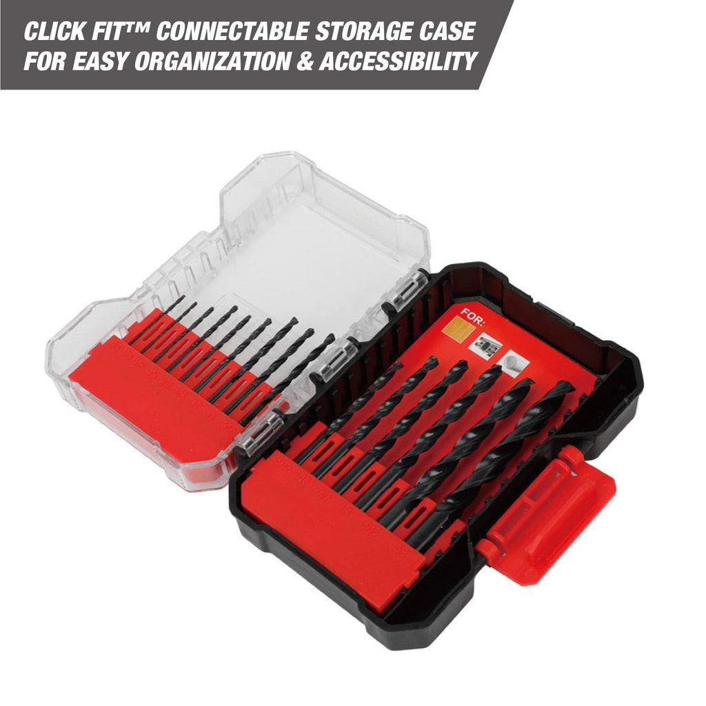 Hyper Tough 15-Piece Black Oxide Drill Bit Set in Click Fit Case