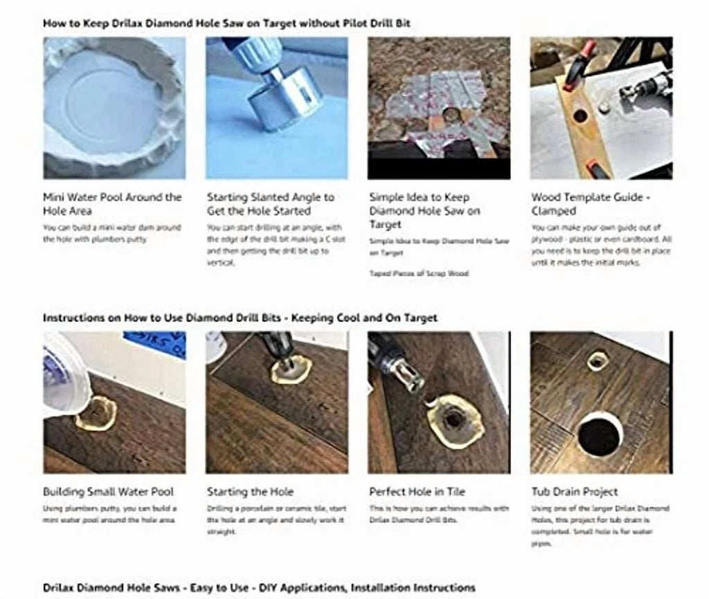 1-3/16 Inch Diamond Hole Saw Glass Drill Bit Tile Hole Saw Grab Bar Install Hole